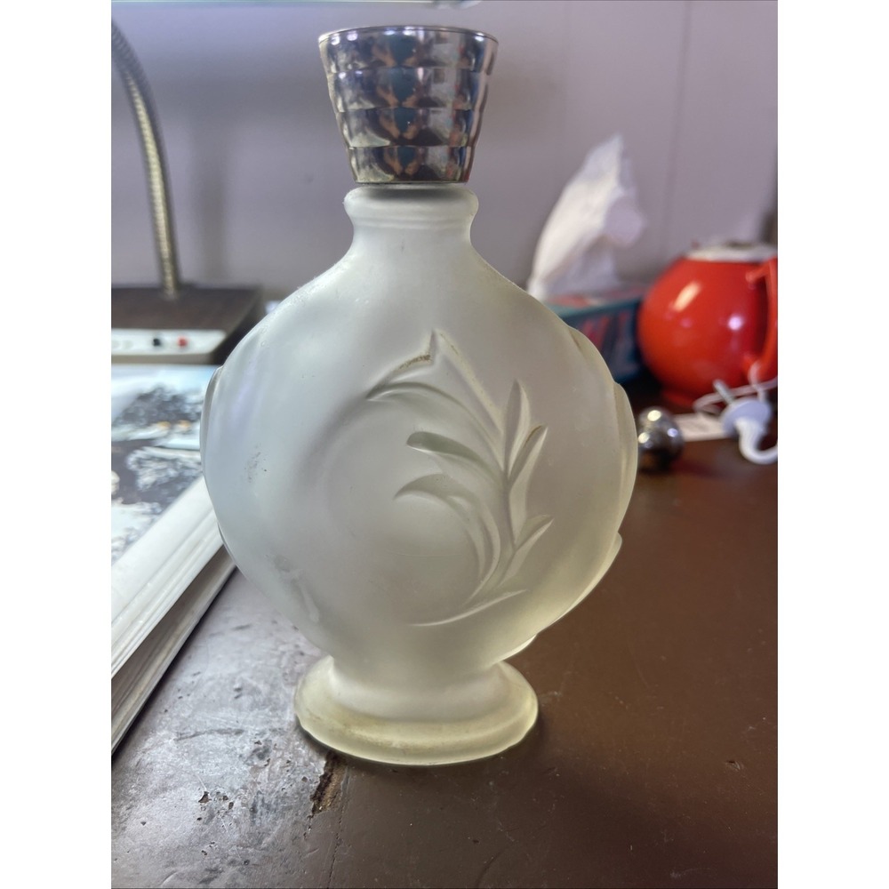 VTG 1970's Avon Love Song Skin So Soft Bath Oil Frosted Glass EMPTY Bottle